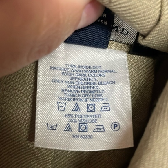 Lands' End size 12 Khaki Color A-Line Pleated Midi Skirt with Button & Side Zip - Picture 4 of 8